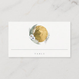 Cartão De Lugar Casamento Floral Verde Saga Saga Boho Dourado Saga