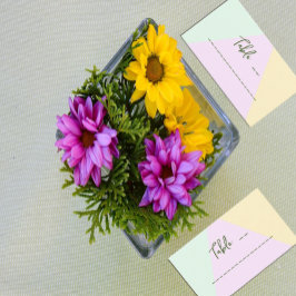 Cartão De Lugar Casamento Geométrico de Pastel Mudado