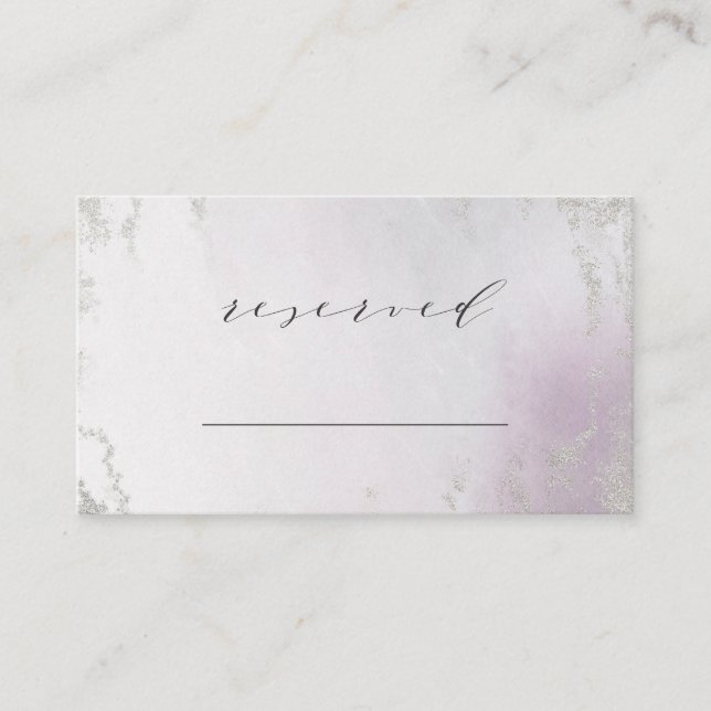 Cartão De Lugar Casamento Lavanda Roxo Reservado (Frente)