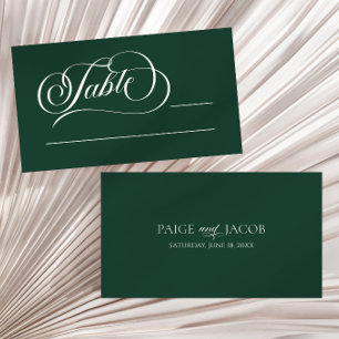 Cartão De Lugar Casamento Minimalista Clássico Elegante Verde Esme
