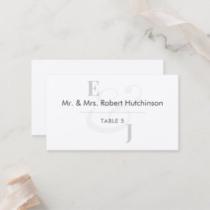 Cartão De Lugar Casamento Minimalista com E comercial Assentos e