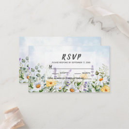 Cartão De Lugar Casamento Personalizado com Aquarela de Flor Silve