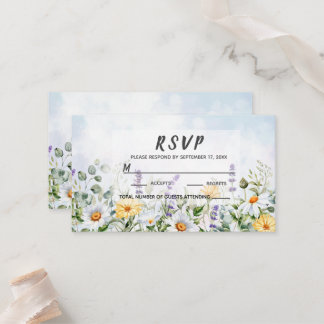 Cartão De Lugar Casamento Personalizado com Aquarela de Flor Silve