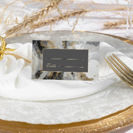 Cartão De Lugar Casamento por Aquarela Artista Antracita Dourada M