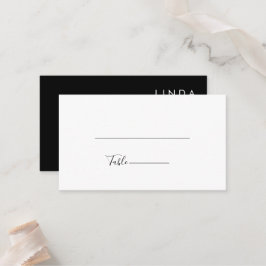Cartão De Lugar Casamento Preto Tradicional Minimalista Moderno