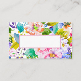 Cartão De Lugar Casamento Romântico Floral Rosa Pastel Moderno