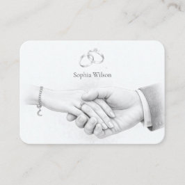 Cartão De Lugar Casamento Romântico Minimalista de Braços Dados