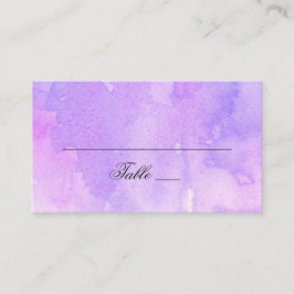 Cartão De Lugar Casamento roxo aquarela. Romântico lavanda