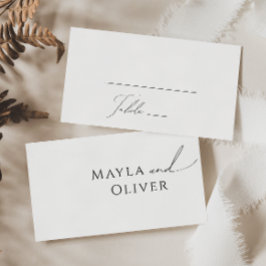 Cartão De Lugar Casamento Simples De Script Minimalista E Impressi