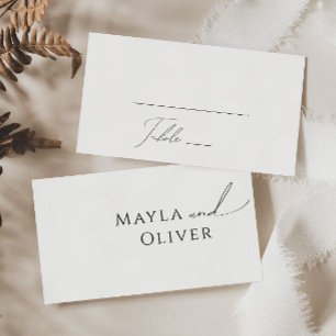 Cartão De Lugar Casamento Simples De Script Minimalista E Impressi