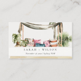 Cartão De Lugar Casamento Tropical Palm Beach Cabana