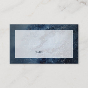 Cartão De Lugar Celestial Night Sky Silver Flat Wedding