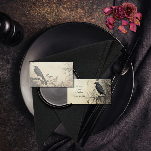 Cartão De Lugar Cenas de Moody Gótica Creme de Vintage e Preto