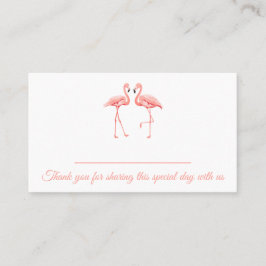 Cartão De Lugar Chá de panela Tropical de Casamento Flamingo, Rosa
