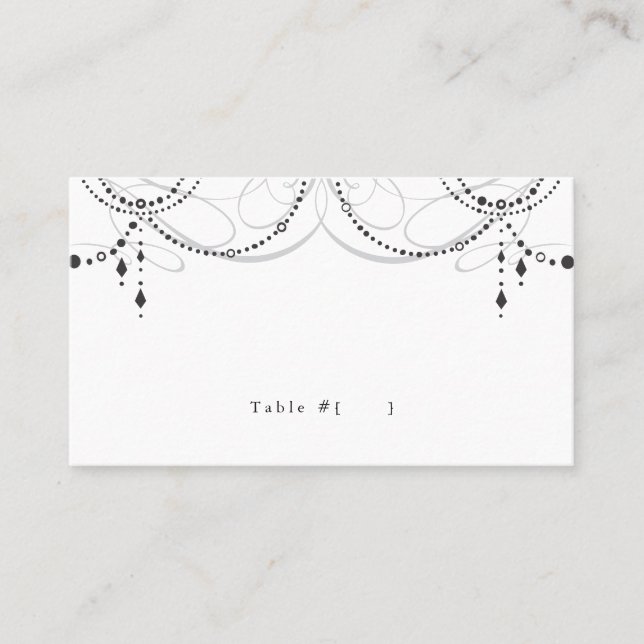 Cartão De Lugar Chandelier Escort Card (Frente)