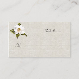 Cartão De Lugar Chic White Magnolia Wedt Escort Card