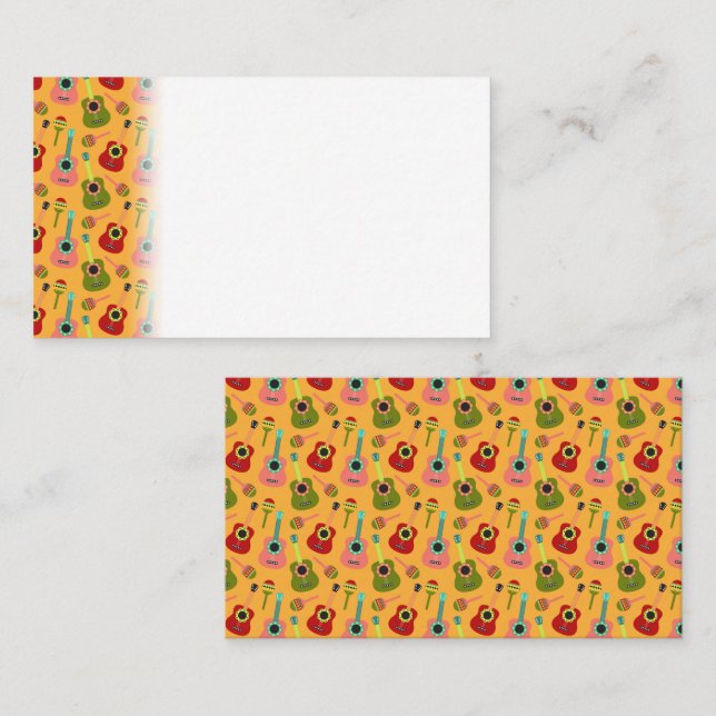 Cartão De Lugar Cinco de Mayo Guitars Maracas Fiesta México (Frente/Verso)