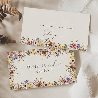 Cartão De Lugar Colorida Wildflower | Casamento Plana de Beige Mea