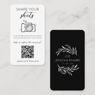 Cartão De Lugar Compartilhe seus disparos - Código Qr - Casamento