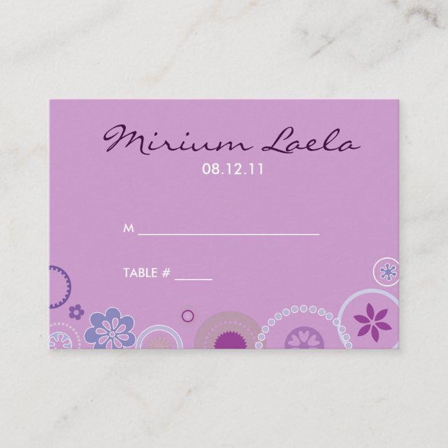 Cartão De Lugar Configuração da placa de lugar da Mesa da BOLINHAS (Frente)