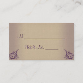 Cartão De Lugar Cream Purple Vintage Posh Wedh Place Cards