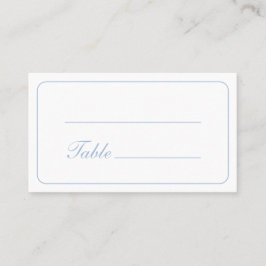 Cartão De Lugar Cruz Floral Simples no Batismo Azul Claro