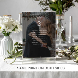 Cartão de lugar da mesa de casamento de fotos eleg