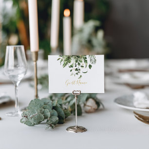 Cartão de lugar das folhas verdes