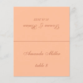 Cartão de lugar de casamento com nome do convidado