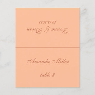 Cartão de lugar de casamento com nome do convidado