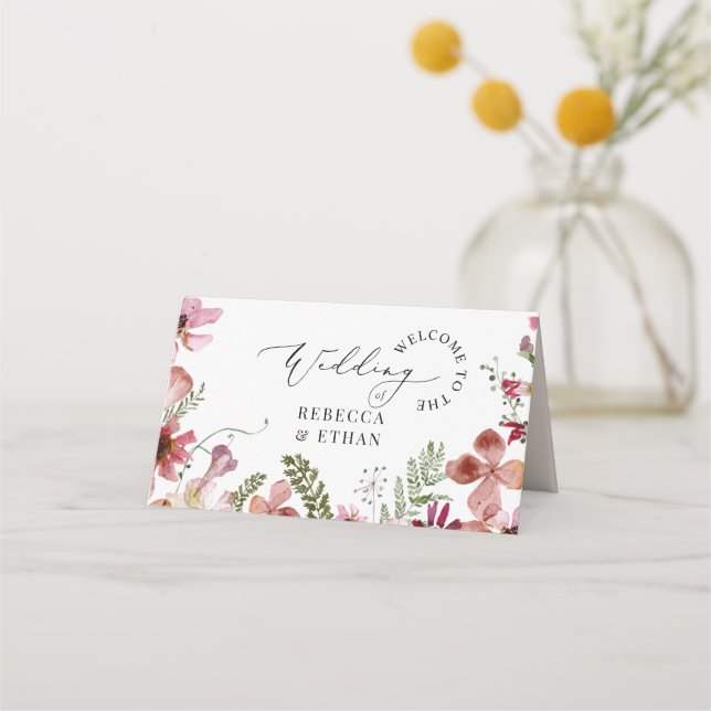 Cartão de Lugar de Casamento com Tipografia Modern (Verso)