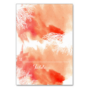 Cartão de lugar de casamento do recife de coral aq