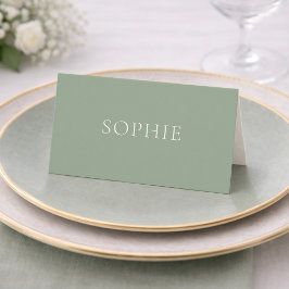Cartão de lugar de casamento em verde Sage