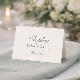 Cartão de lugar de casamento minimalista elegante