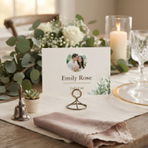 Cartão de Lugar de Casamento Personalizado Rústico