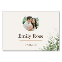 Cartão de Lugar de Casamento Personalizado Rústico
