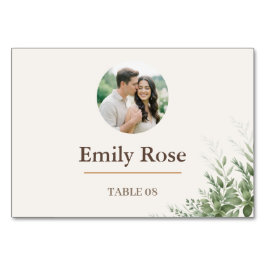 Cartão de Lugar de Casamento Personalizado Rústico