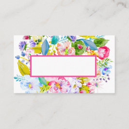 Cartão de lugar de casamento romântico floral rosa