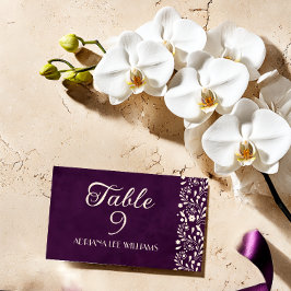 Cartão de lugar de casamento Talavera Purple Beige