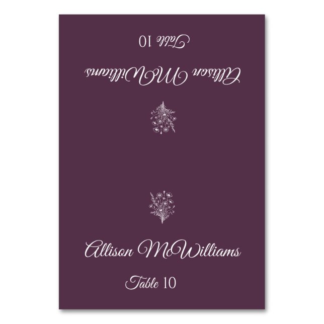 Cartão de lugar de casamento - Vegetariano - Elegâ (Frente)