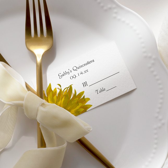 Cartão de lugar de girassol amarelo (Criador carregado)