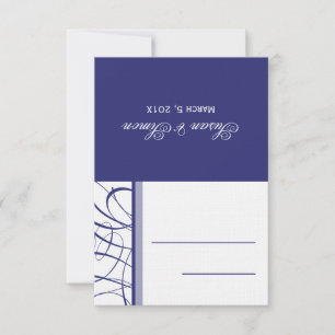 Cartão de lugar de mesa dobrável DIY - Azul-marinh