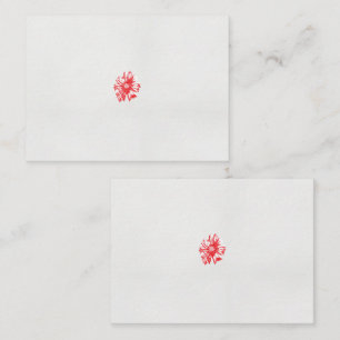Cartão De Lugar desenho de uma flor vermelha sobre fundo branco