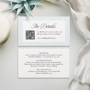 Cartão De Lugar Detalhes de Casamento Elegantes com Código QR List