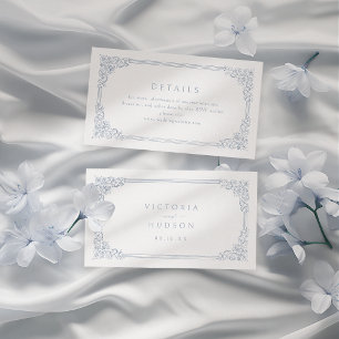 Cartão De Lugar Detalhes do Casamento Legante da Frame da Vintagem