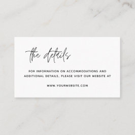Cartão De Lugar Detalhes minimalistas do casamento preto e branco 