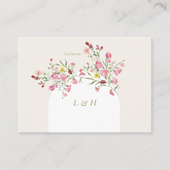 Cartão De Lugar DIY Name primavera floral arch place card (Frente)