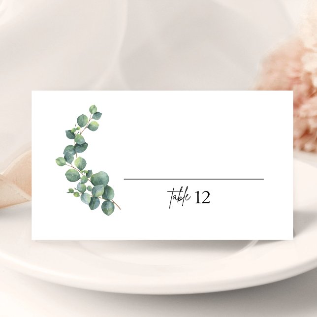 Cartão de Lugar dobrado de Eucalyptus Rustic (Criador carregado)