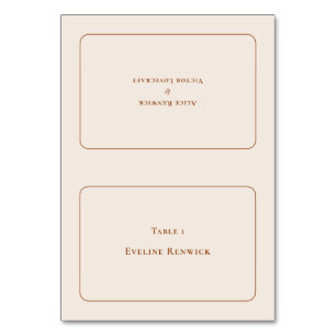 Cartão de Lugar dobrável para casamento simples Bo