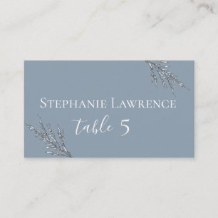 Cartão De Lugar Dusty Blue Meadow Wedding